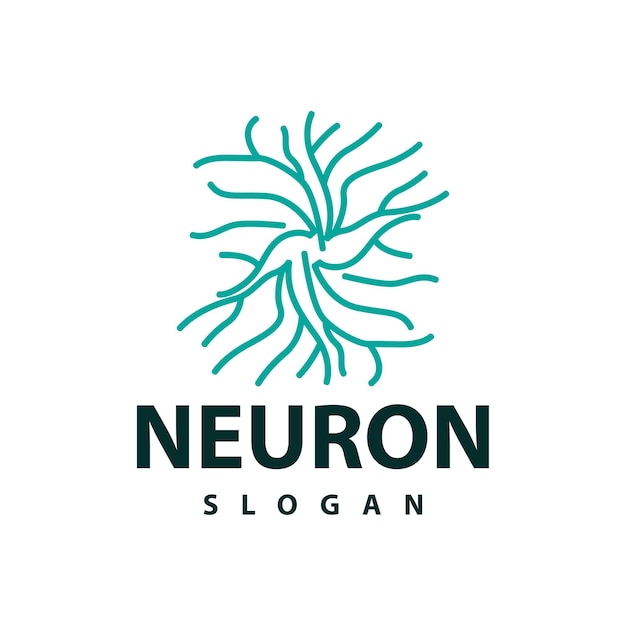 Diseño simple del logotipo de la neurona plantilla de la tecnología de partículas de la red de células Ilustración