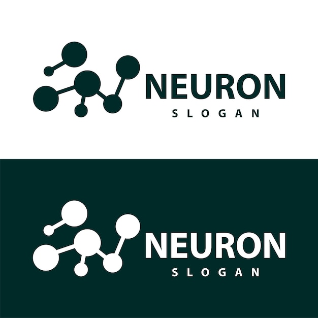 Diseño simple del logotipo de la neurona plantilla de la tecnología de partículas de la red de células Ilustración