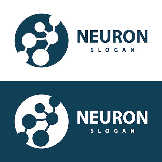 Diseño simple del logotipo de la neurona plantilla de la tecnología de partículas de la red de células Ilustración