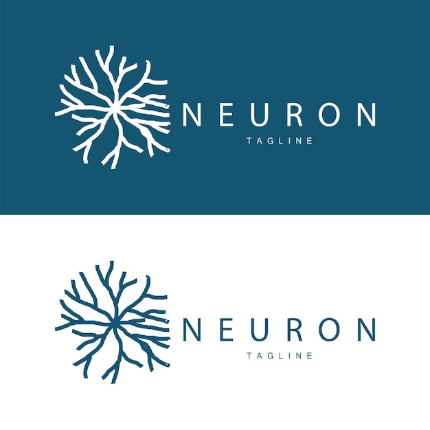 Diseño simple del logotipo de la neurona plantilla de la tecnología de partículas de la red de células Ilustración