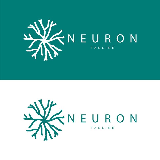 Diseño simple del logotipo de la neurona plantilla de la tecnología de partículas de la red de células Ilustración