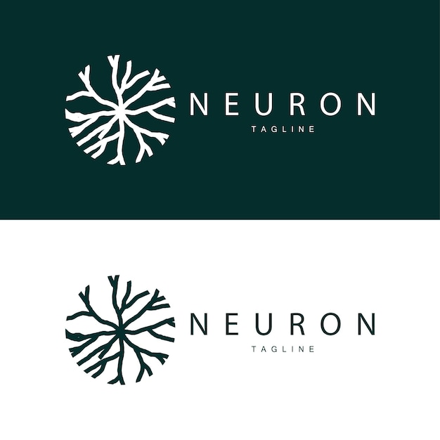 Diseño simple del logotipo de la neurona plantilla de la tecnología de partículas de la red de células Ilustración