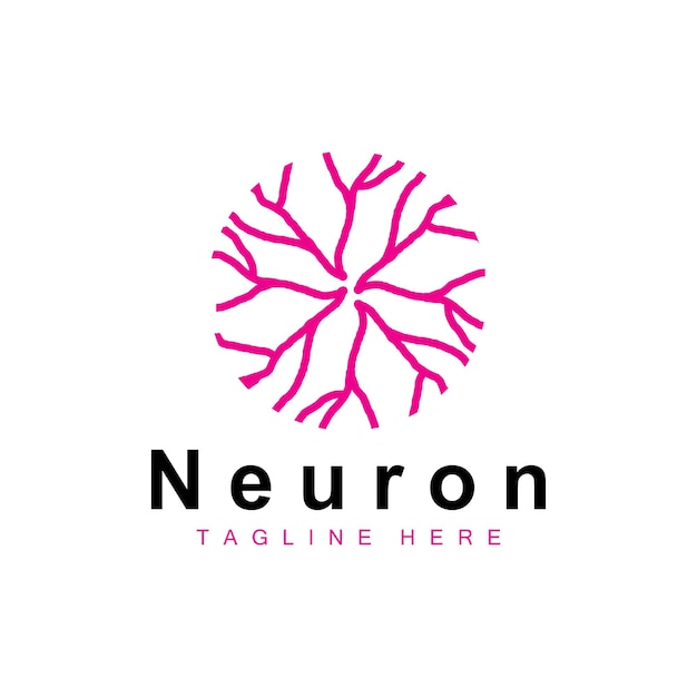 Diseño simple del logotipo de la neurona plantilla de la tecnología de partículas de la red de células Ilustración