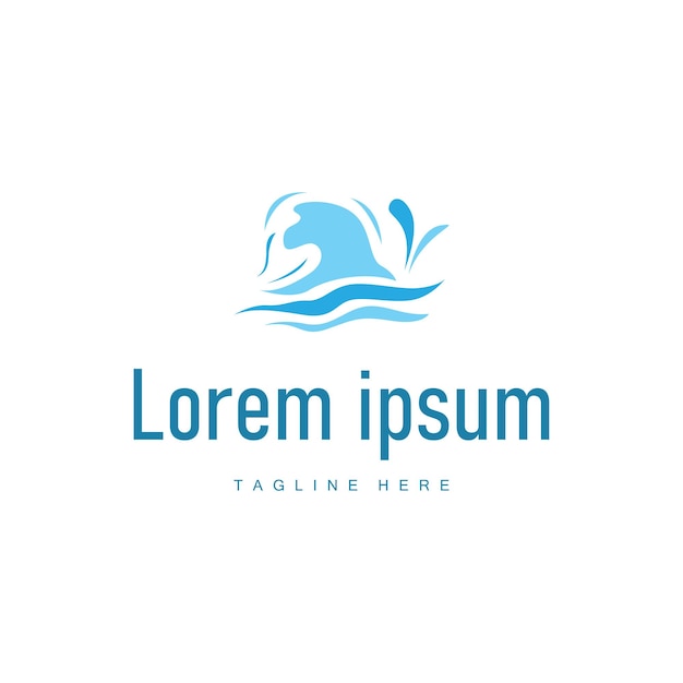 diseño simple del logotipo de la ola del océano con el concepto de color azul del océano ilustración del icono del símbolo