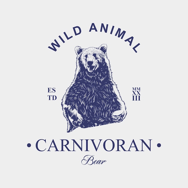 Diseño simple del logotipo del oso vectorial
