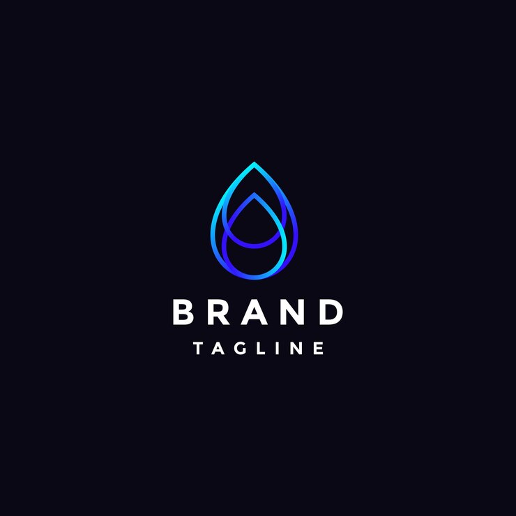 Vector diseño simple de logotipo de tres gotas de agua tres líneas símbolo de gota de agua se convierten en un diseño de logotipo