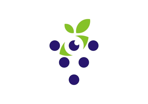 diseño simple de logotipo de uva de ojo moderno