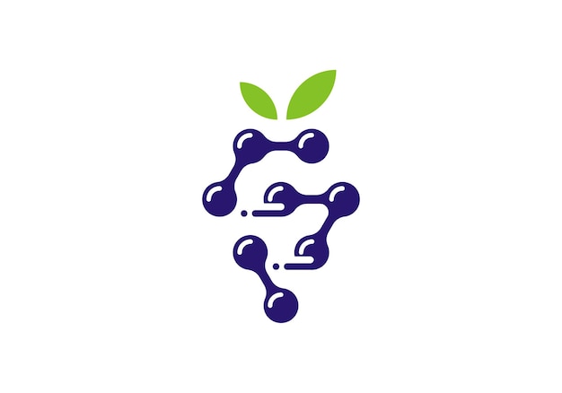 diseño simple de logotipo de uva de tecnología moderna