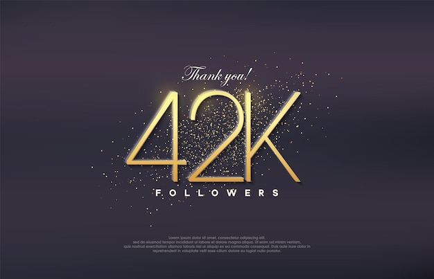 Diseño simple número 20 Celebración de alcanzar el número de 42 mil seguidores