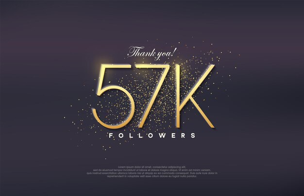 Diseño simple número 20 Celebración de alcanzar el número de 57 mil seguidores