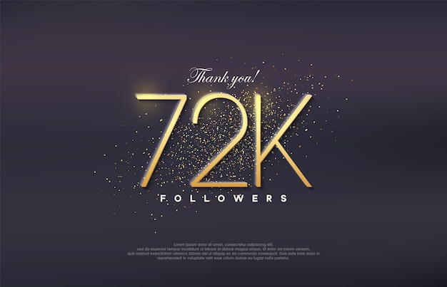 Diseño simple número 20 Celebración de alcanzar el número de 72 mil seguidores