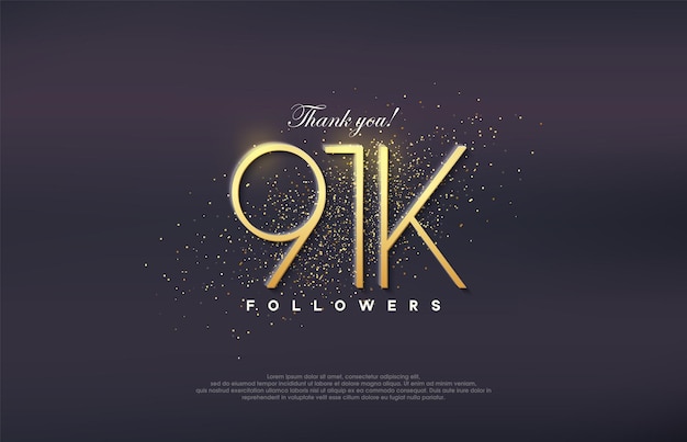 Diseño simple número 20 Celebración de alcanzar el número de 91 mil seguidores