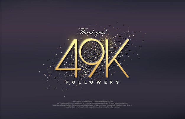Diseño simple número 20 Celebración de lograr el número de 49k seguidores