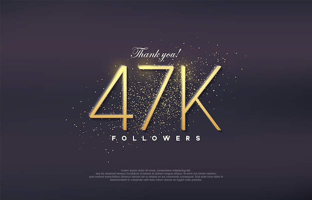 Diseño simple número 20 Celebración de lograr el número de seguidores de 47k