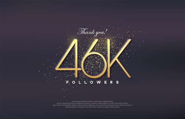 Diseño simple número 46k Celebración de lograr el número de 46k seguidores