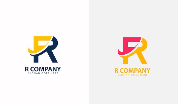 diseño simple de la plantilla del logotipo de la empresa letra r