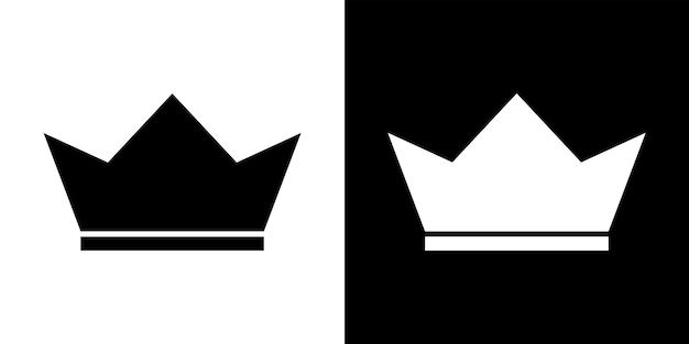 Diseño simple símbolo de corona Icono de vector negro corona real