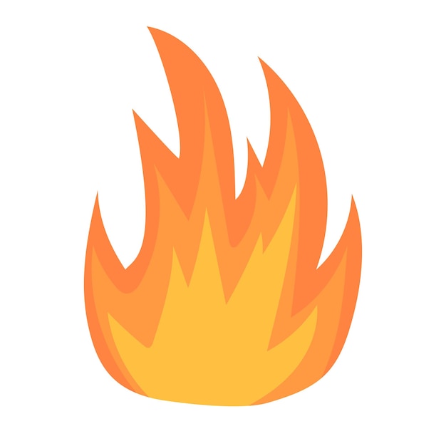 Diseño simple del vector de fuego Símbolo de llama aislado en fondo blanco