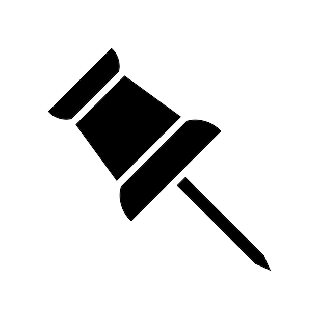 Diseño simple del vector del icono de pin de empuje