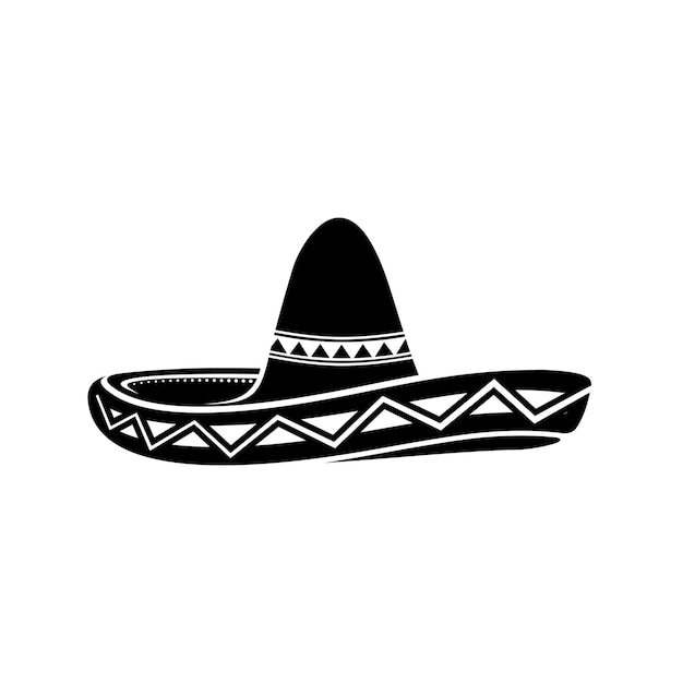 Diseño simple del vector del sombrero del sombrero mexicano