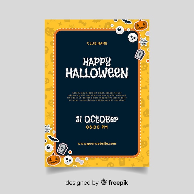 Vector diseño simplista para flyer de fiesta de halloween