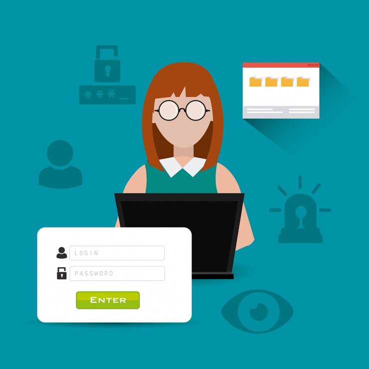 Vector diseño del sistema de seguridad.