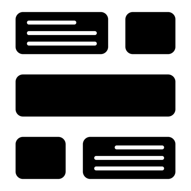 Diseño de sitio web Glifo Ilustración negra sólida