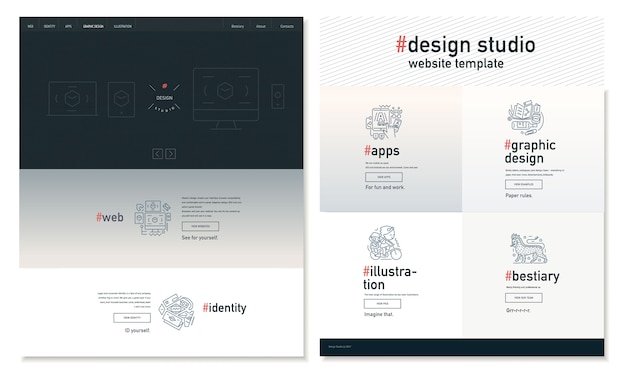 Diseño de sitio web plantilla plana contemporánea