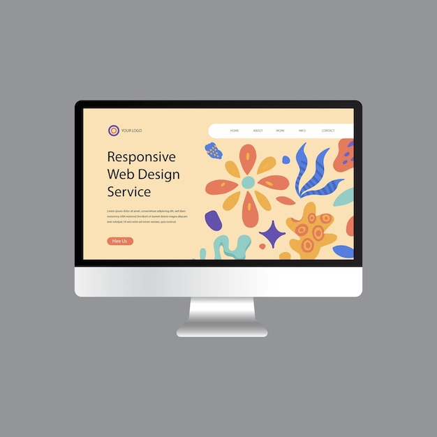 Diseño de sitio web responsivo de diseño plano