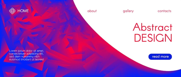 Diseño de sitio web triangular abstracto de fondo degradado de baja poli