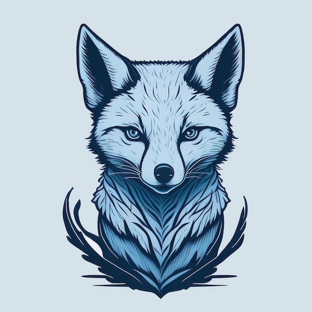 Diseño de Snowy Serenity Arctic Fox para colgar en la pared