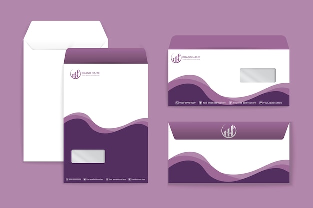 Diseño del sobre del documento oficial profesional en papel c4 y dl de la empresa