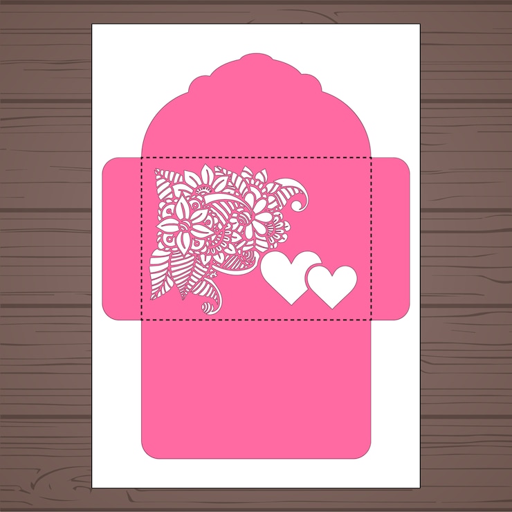 Vector diseño de sobre floral