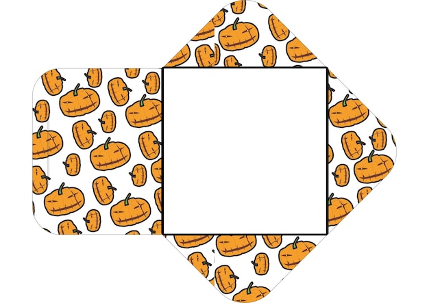 Vector diseño de sobre con el tema de la calabaza de halloween