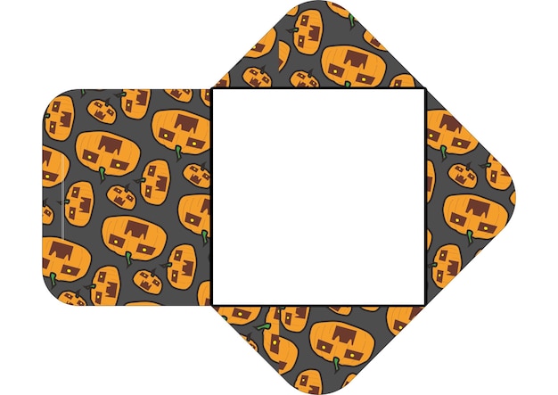 Diseño de sobre con el tema de la calabaza de halloween