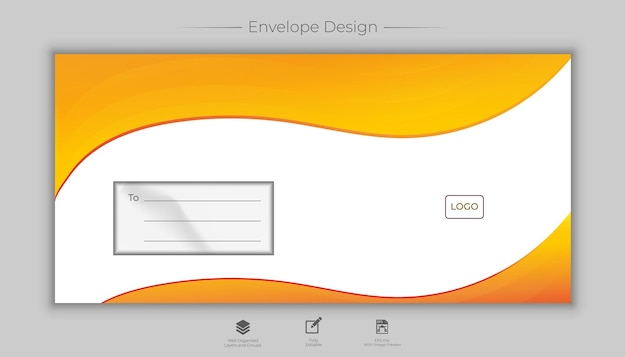 Vector diseño de sobre vectorial plantilla de diseño de sobre comercial