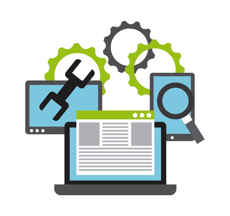 Vector diseño de software de programación, ilustración vectorial gráfico eps10