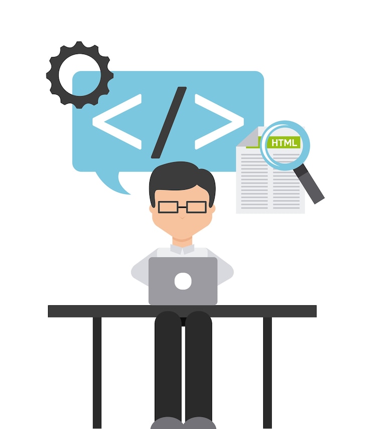 Vector diseño de software de programación, ilustración vectorial gráfico eps10