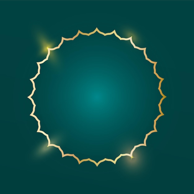 Diseño del sol con marco de círculo dorado