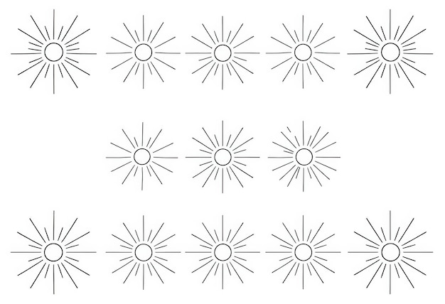 diseño de sol con el sol en un fondo blanco