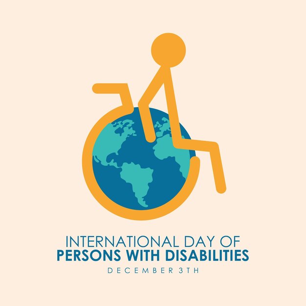 diseño de stock de vectores del día internacional de las personas con discapacidad