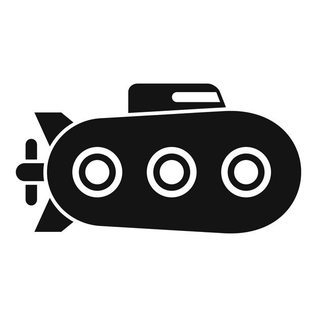 Diseño submarino icono simple vector Barco submarino Vehículo del ejército