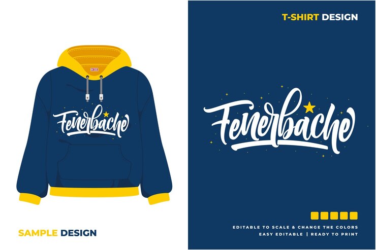 Vector diseño de suéter de arte con letras de fenerbache
