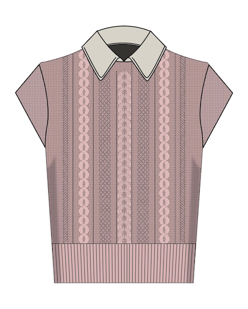 El diseño del suéter de cable es el de las camisetas de polo de punto.