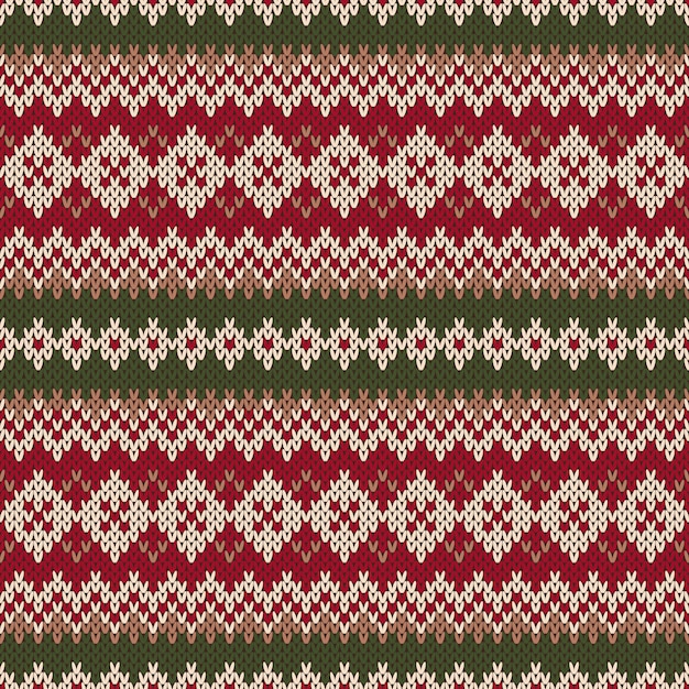 Vector diseño de suéter de navidad. patrón de punto sin costuras en el estilo tradicional de fair isle