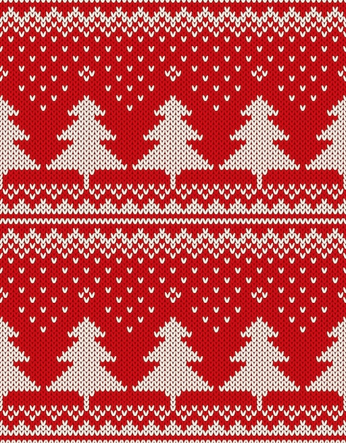 Diseño de suéter de Navidad. Patrones sin fisuras con árboles de Navidad