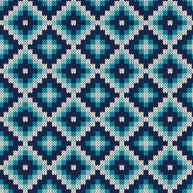 Diseño de suéter de punto estilo fair isle. patrón de tejido sin costuras. textura de punto