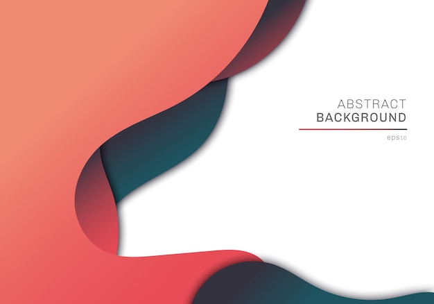 Diseño superpuesto de forma líquida de dimensión 3D abstracto sobre plantilla de fondo blanco. Ilustración vectorial