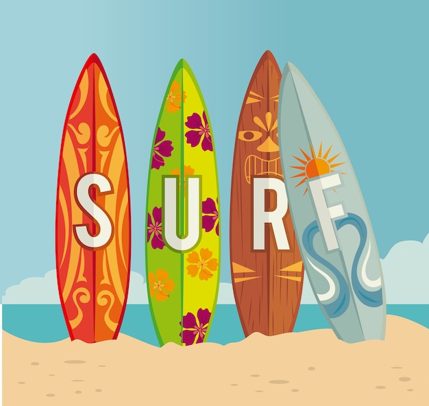 Vector diseño de surf