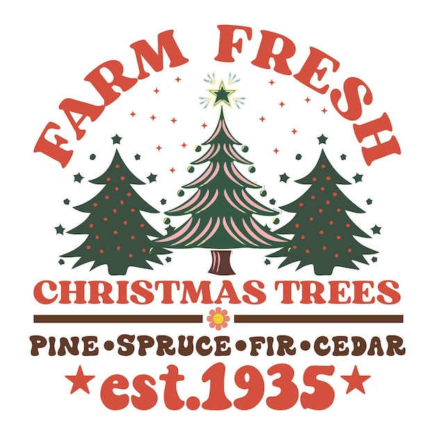 Diseño SVG de Navidad fresca de granja